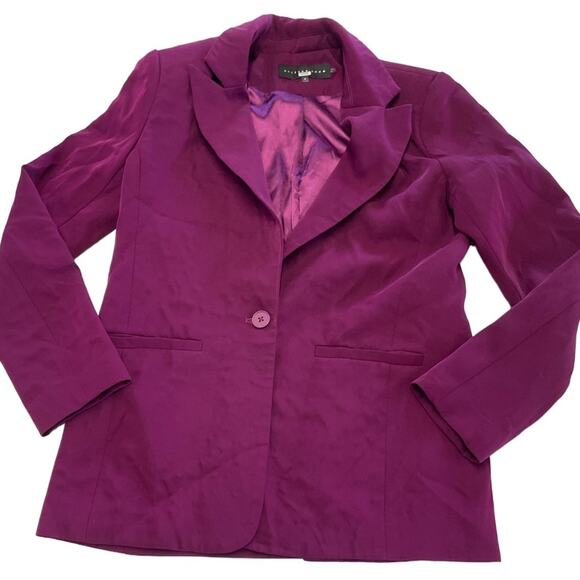 Endless Rose Jacket Womens Medium Purple Pink Blazer Single Button Career - Picture 2 of 8